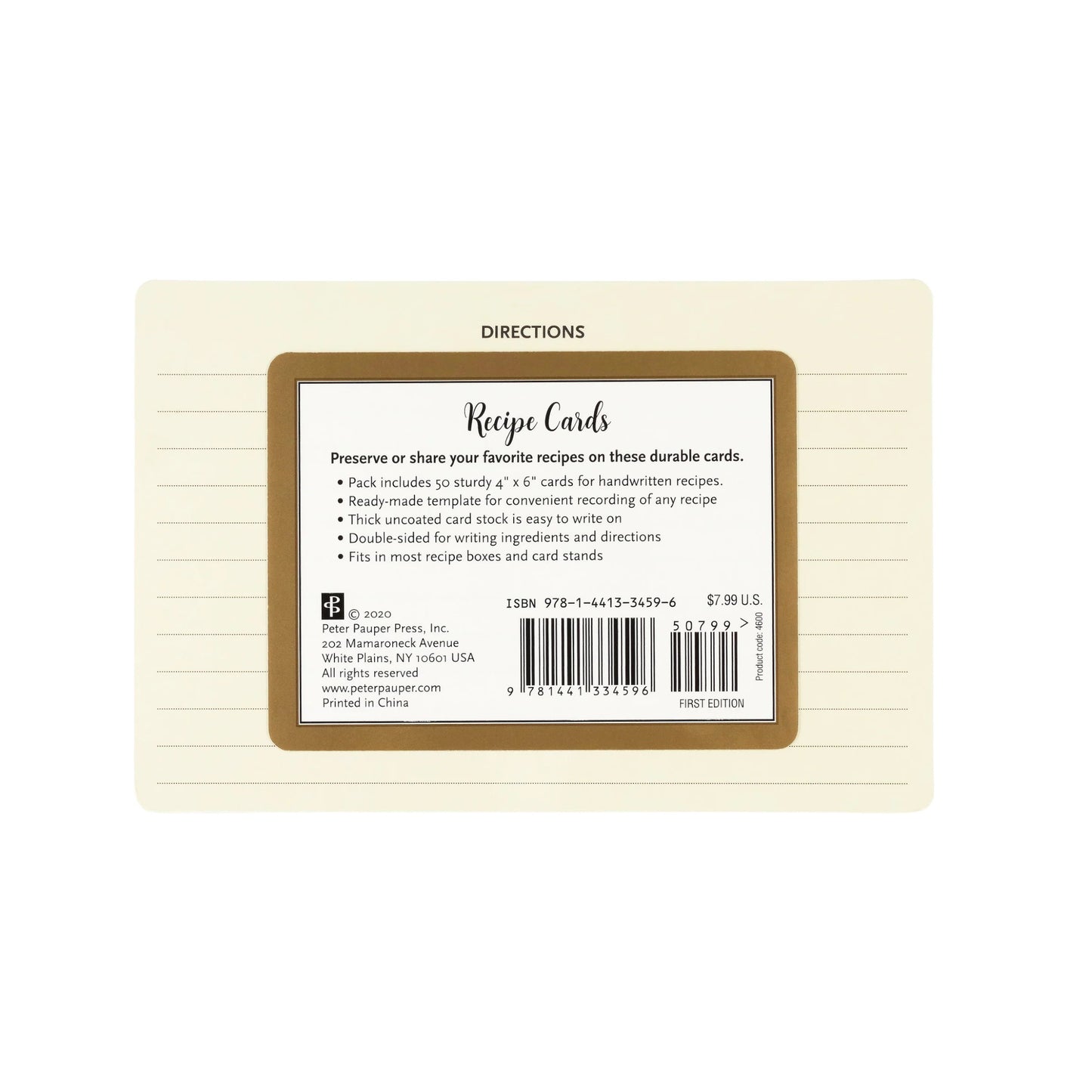 50-Count Recipe Card Refills Pack, featuring lined, double-sided heavyweight matte cards for preserving recipes