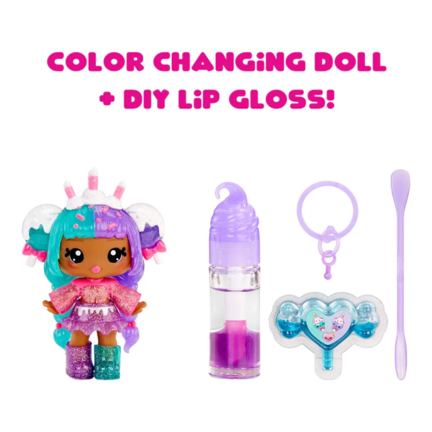 Yummiland Lip Gloss Doll – Mystery Color Change: Carly Cakepop