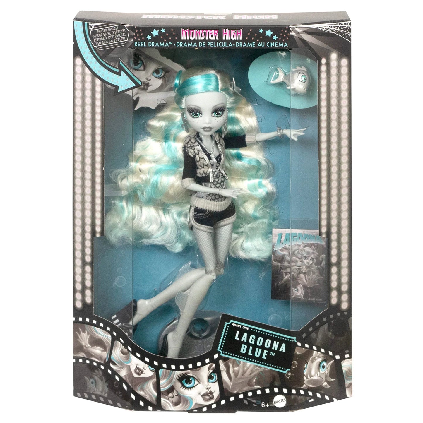 Monster High Reel Drama Lagoona Blue Doll in packaging on a white background