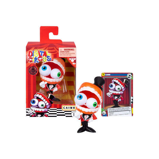 The Amazing Digital Circus 4-inch Caine vinyl figure featuring a yapping jaw and collector card