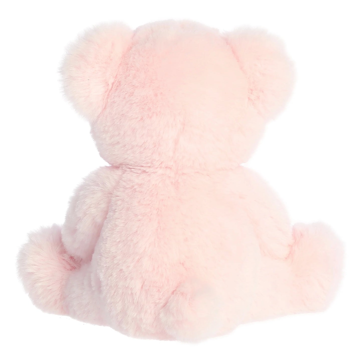 Back Product view of Aurora Gelato Bear Strawberry, a soft pink teddy bear with a fluffy texture and brown nose.