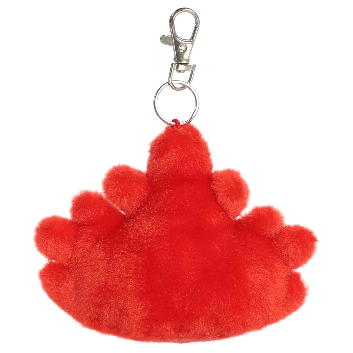 Aurora Palm Pals Fall Maple Leaf plush clip-on featuring deep red fur, embroidered rosy cheeks, stitched leaf patterns, and a silver swivel clip.