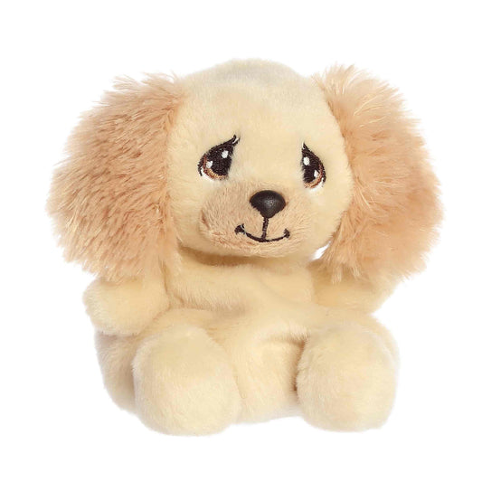 Aurora Palm Pals Precious Moments plush featuring Daniel Spaniel, a cute tan dog with fluffy ears and signature teardrop eyes.