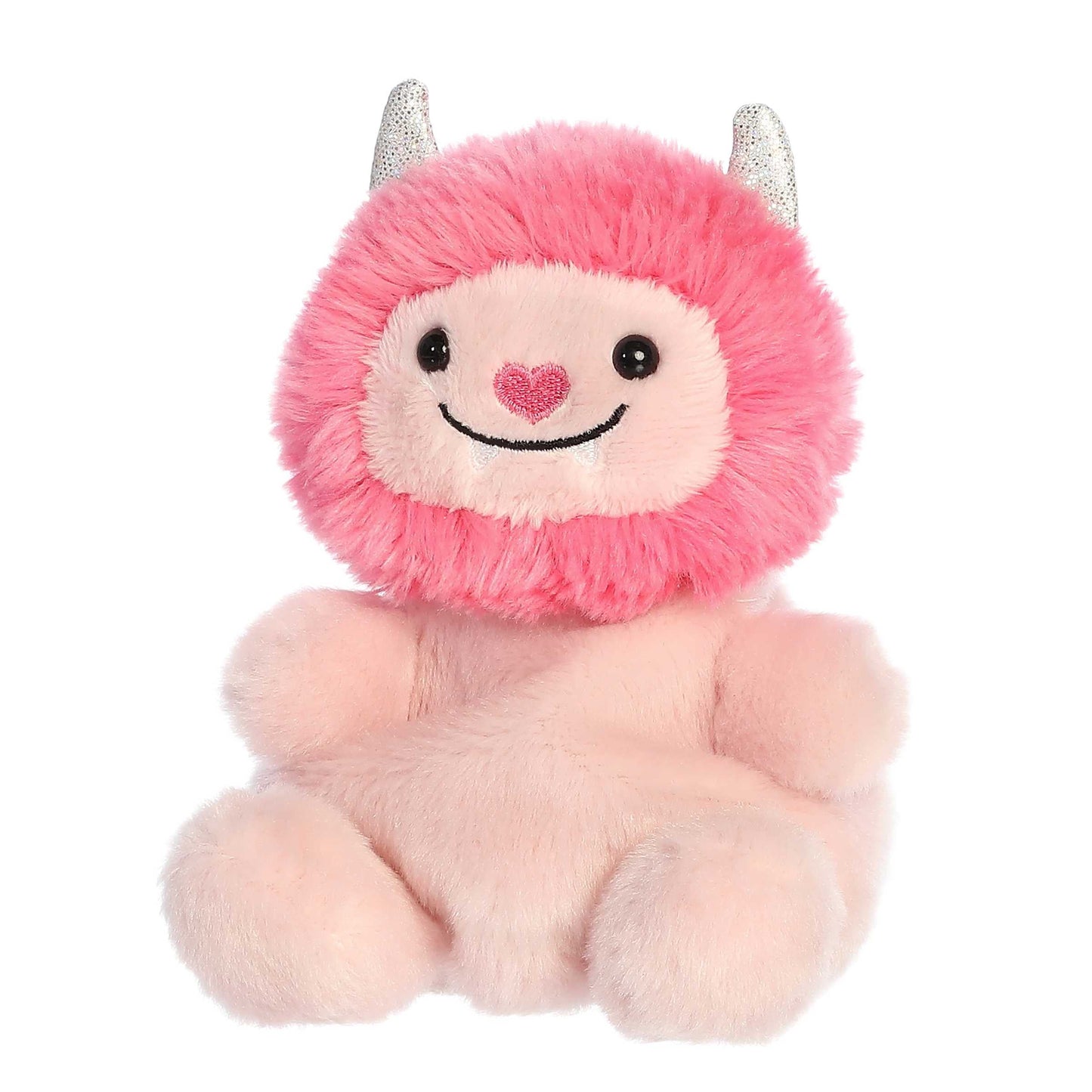 Angled view of Aurora Palm Pals Susan Love Monster plush