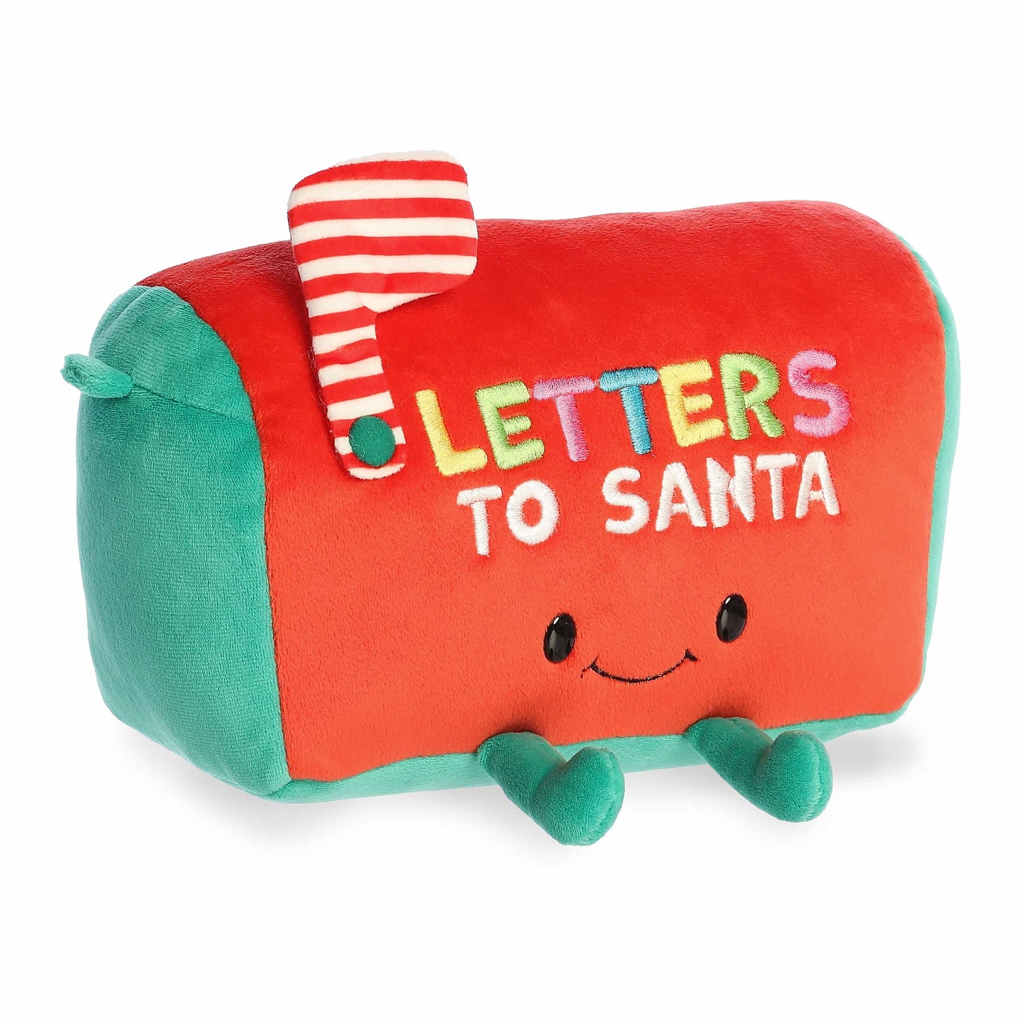 Aurora Just Sayin' Plush mailbox toy with 'Letters to Santa' text on a white background