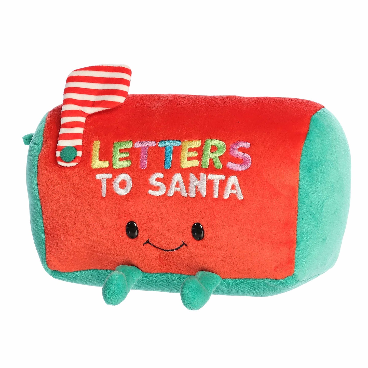 Aurora World Just Sayin' Plush mailbox with 'Letters to Santa' text on a white background