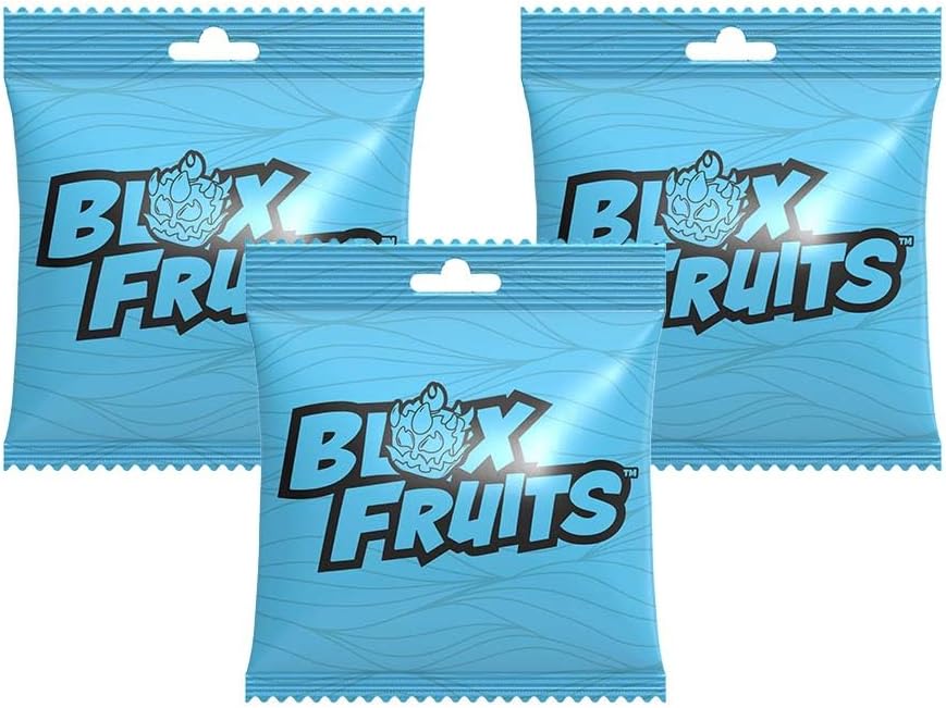 Three packages of Blox Fruits on a white background