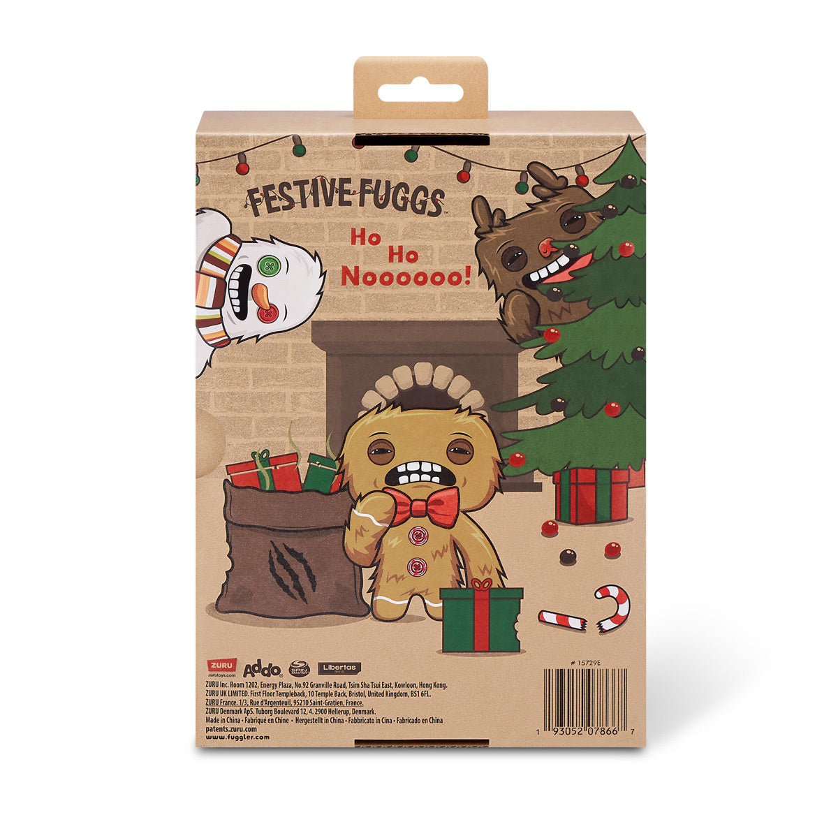 Fuggler Festive Fuggs Gingerbread Man plush by ZURU at ReChild back of box