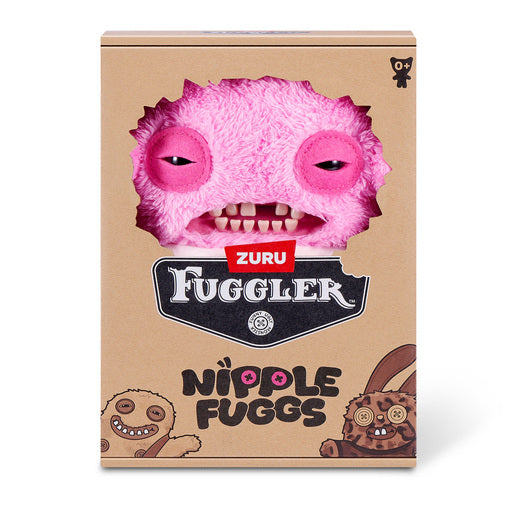 Box of Zuru Fuggler Nipple Fuggs toy with pink creature design on a white background