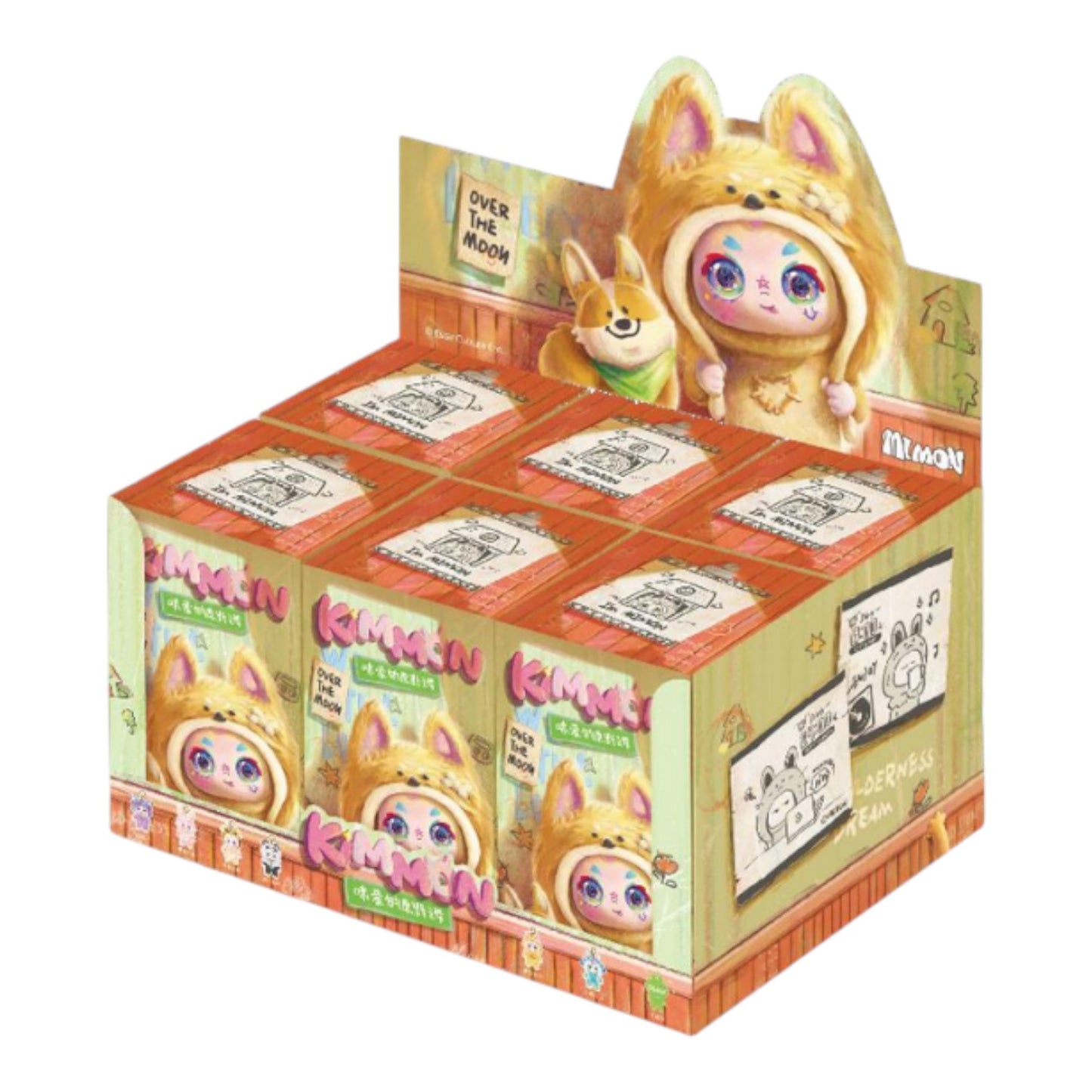 Display box of Kimmon Dreams of Wilderness Plush Doll – Available from Canadian stock at ReChild.ca with a cartoon character on top