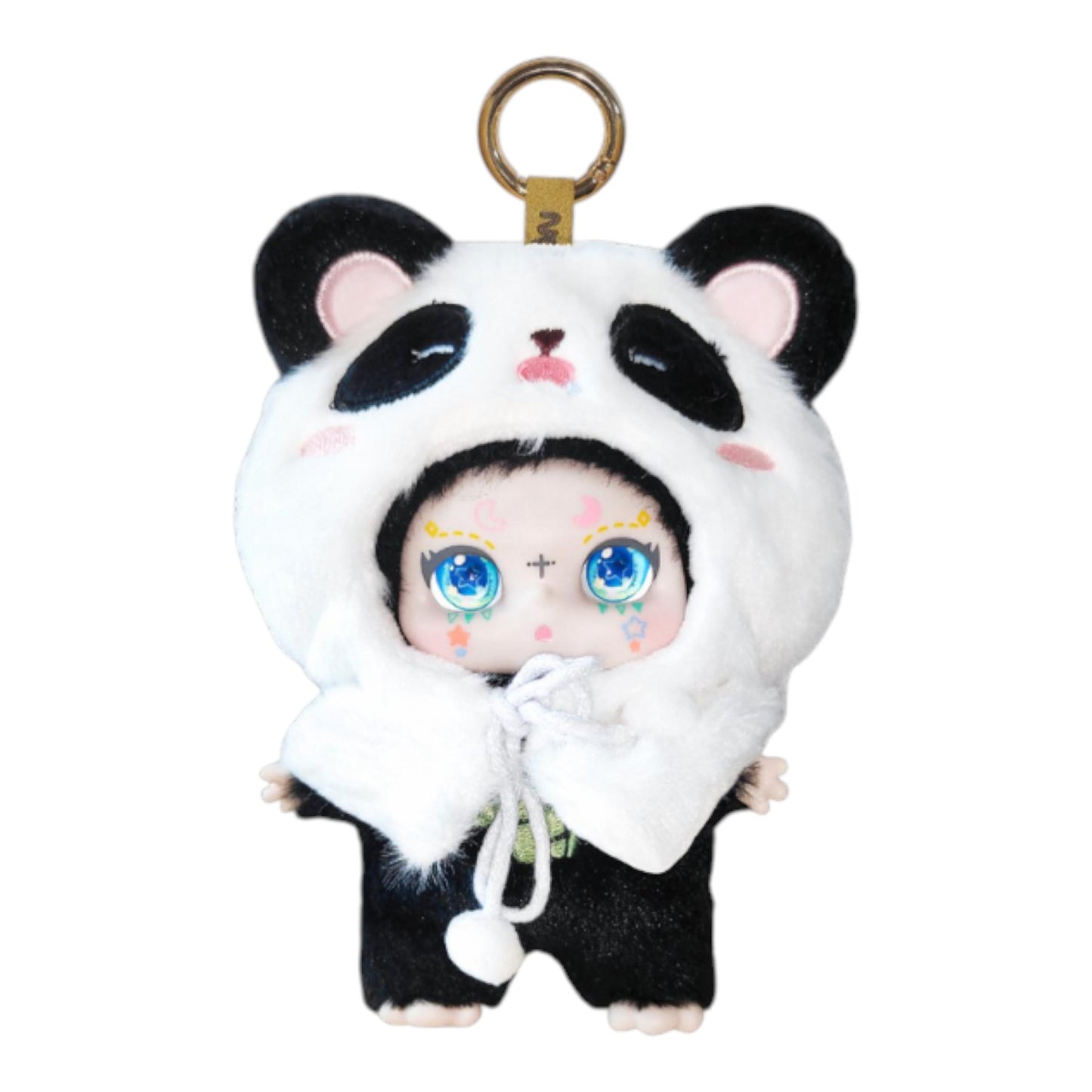 Kimmon Dreams of Wilderness Plush Doll – Available from Canadian stock at ReChild.ca keychain in panda costume with colorful face on a white background