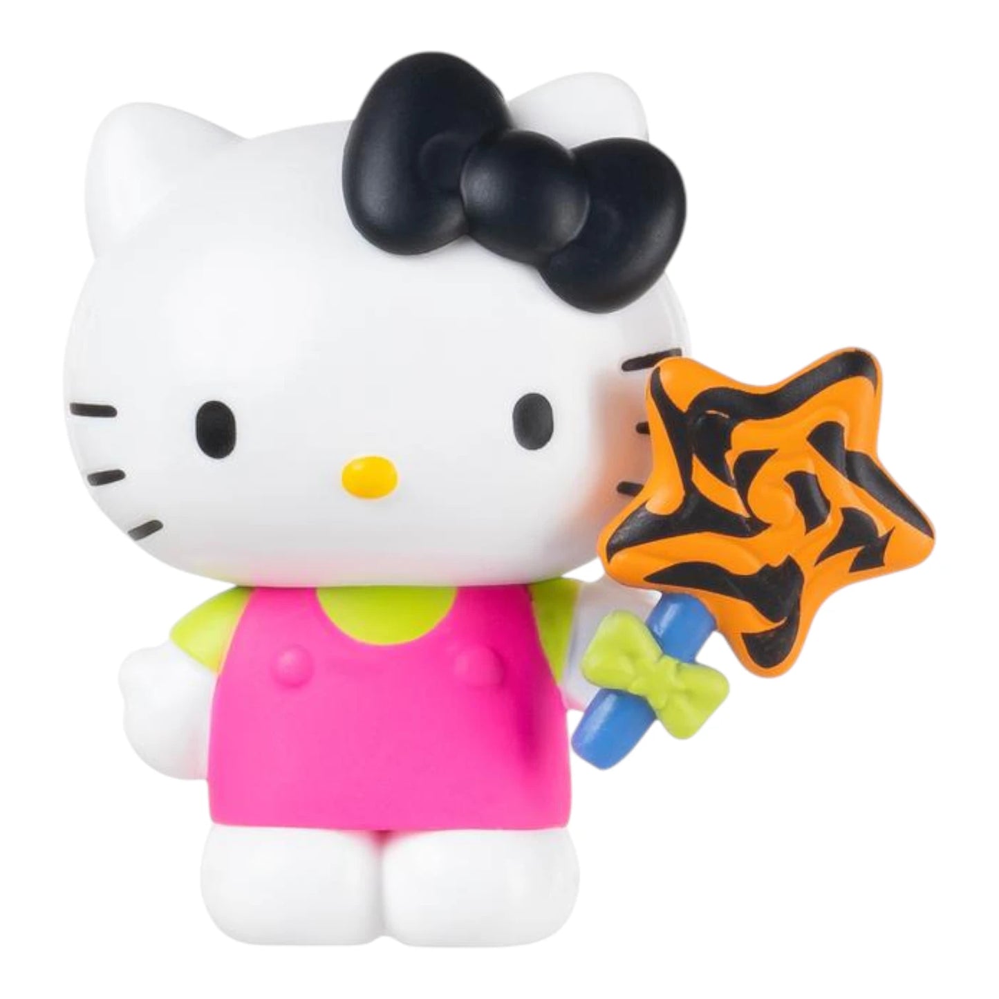 Hello Kitty figurine holding a star-shaped object on a white background