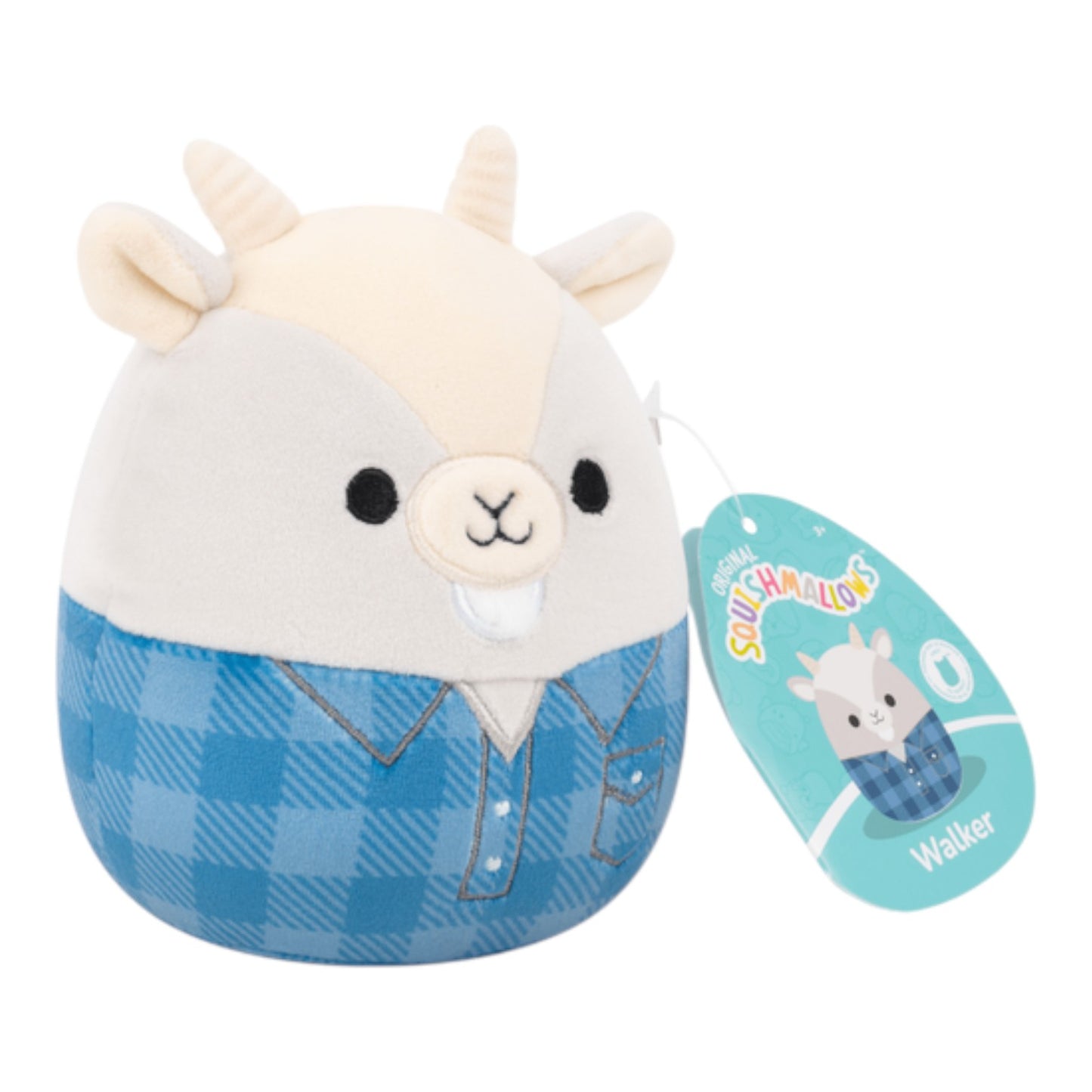 New 5" Fall Squishmallows 2025 - First to Market Walker Billy Goat wearing blue plaid