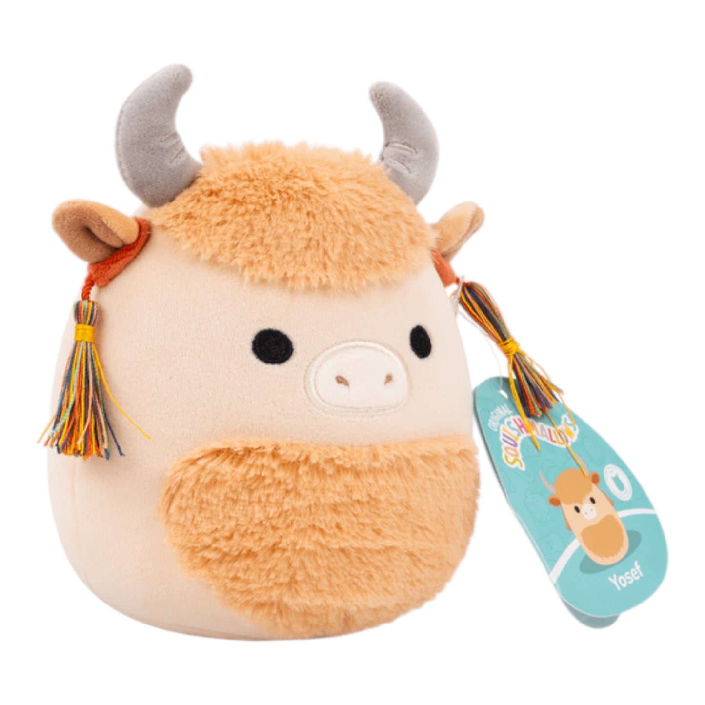 New 5" Fall Squishmallows 2025 - First to Marker Yosef the Yak with colorful strings from ears