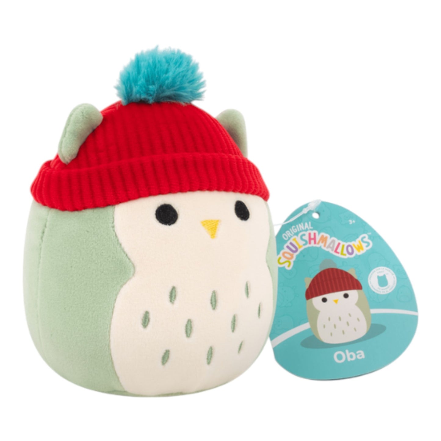 New 5" Fall Squishmallows 2025 - First to Market Oba green owl with red winter hat