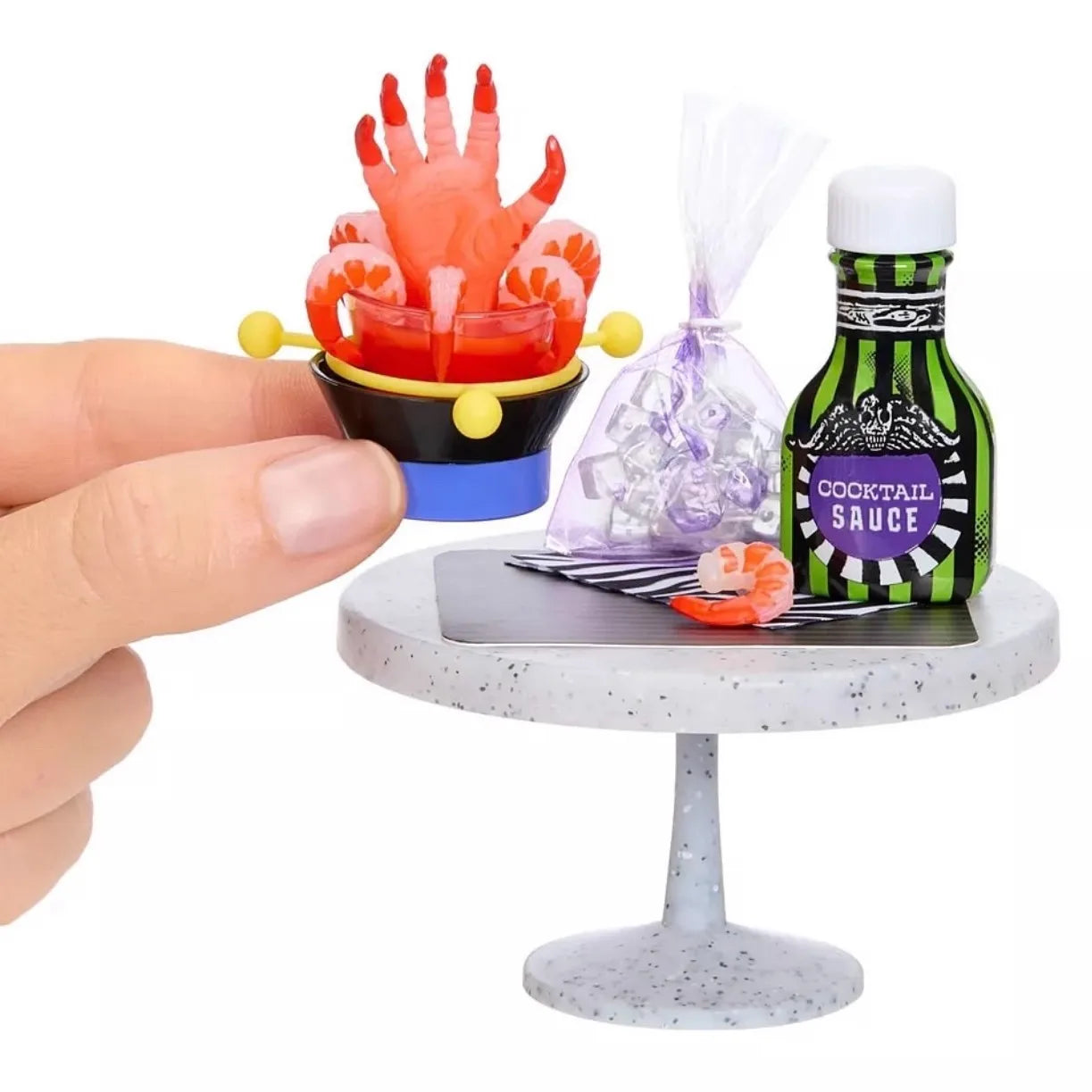 Miniverse Make in Mini Halloween Series 3 Rare Chase Beetlejuice Shrimp Hand and Cocktail Sauce