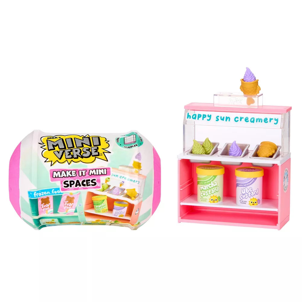 Miniverse Make It Mini Spaces Furniture Miniature ice cream shop set with 'Mini Verse' packaging on a white background