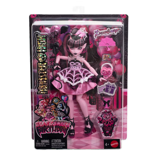Monster High doll in packaging with pink and black design