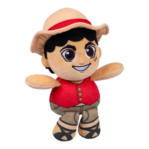 One Piece Netflix Monkey D. Luffy plush toy featuring his iconic straw hat, red vest, and cheek scar