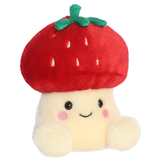 Palm Pals Lucy Strawberry Mushroom whimsical plush toy with a red strawberry cap and sweet smile