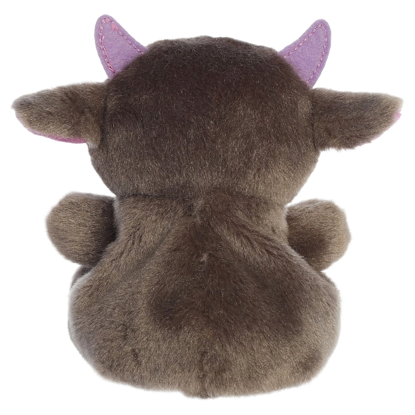 Palm Pals Murk Monster mythical plush toy with a smoky gray body, pink horns, and a single green eye