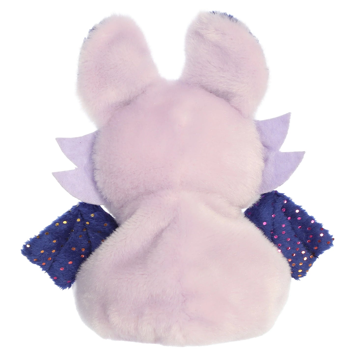 Palm Pals Nora Night Beast mythical plush toy with a dreamy lavender body, midnight-blue wings, and a yellow moon crest