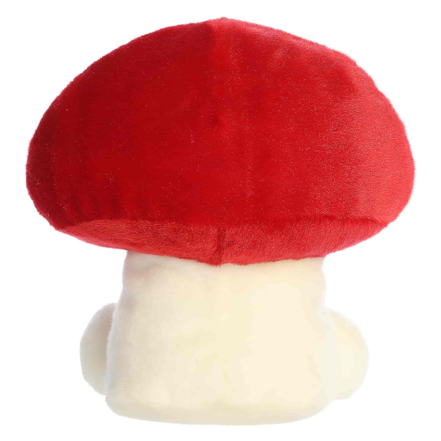 Party Sized Palm Pals Tim Peppermint Mushroom plush featuring a red mushroom cap with embroidered peppermint candy swirls, a cream stalk, and rosy cheeks.