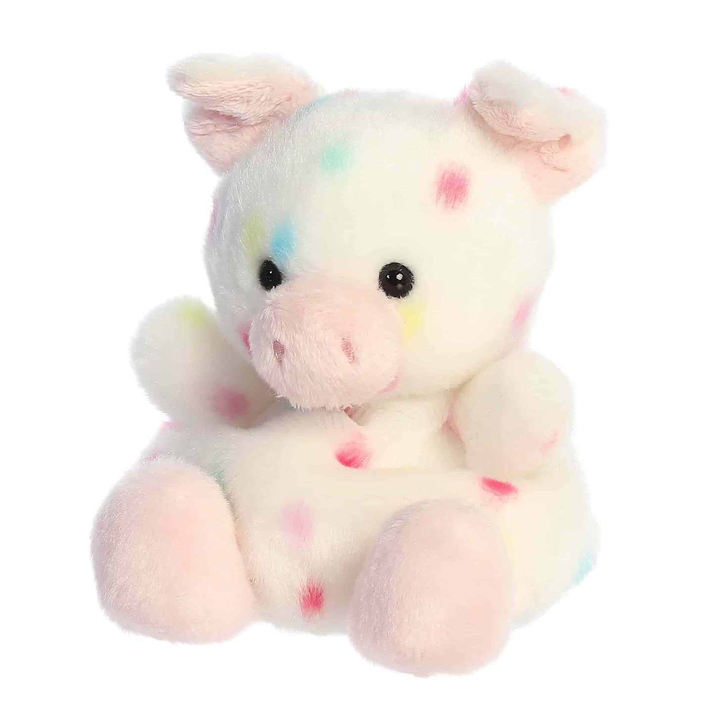 Alternate angled view of Palm Pals Patsy Funfetti Pig Plush
