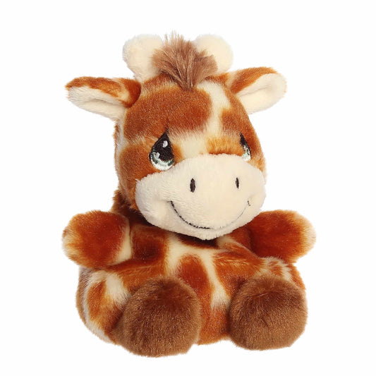Angled view of Palm Pals Raffie Giraffe 5-inch plush soft toy