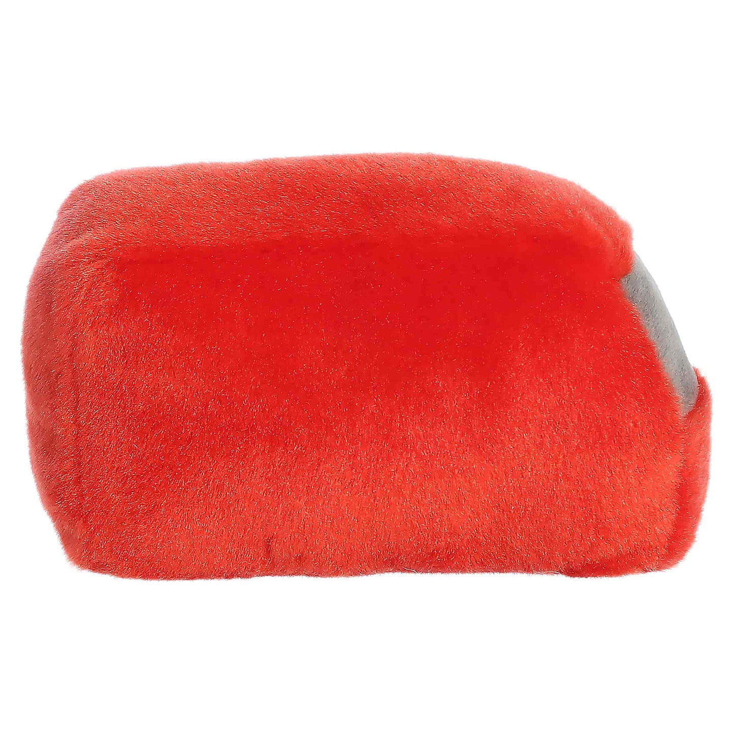 Palm Pals Rescue Firetruck plush featuring a bright red body, printed ladder and hose details, soft black wheels, and a sweet blushing face.
