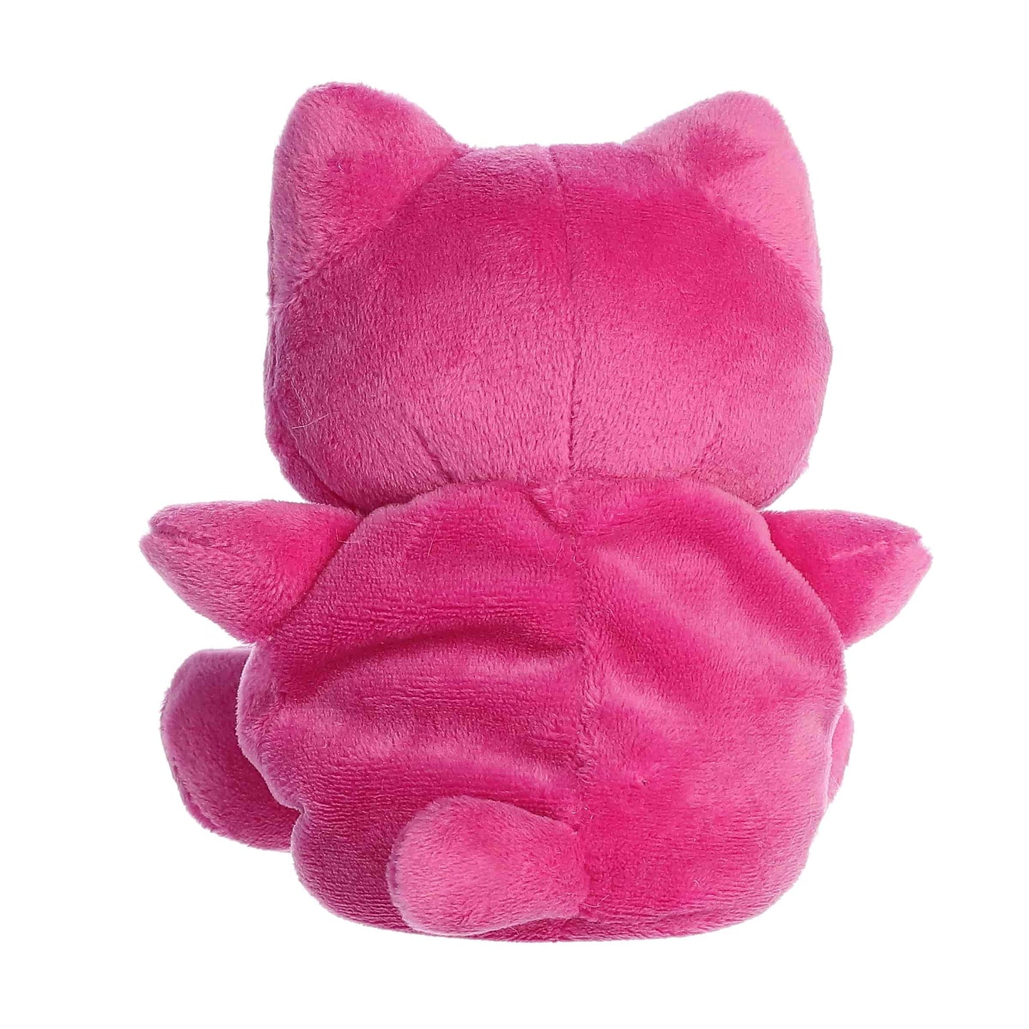 Back view of Palm Pals Tasty Peach Cosmic Purple Meowchi 5-inch plush soft toy