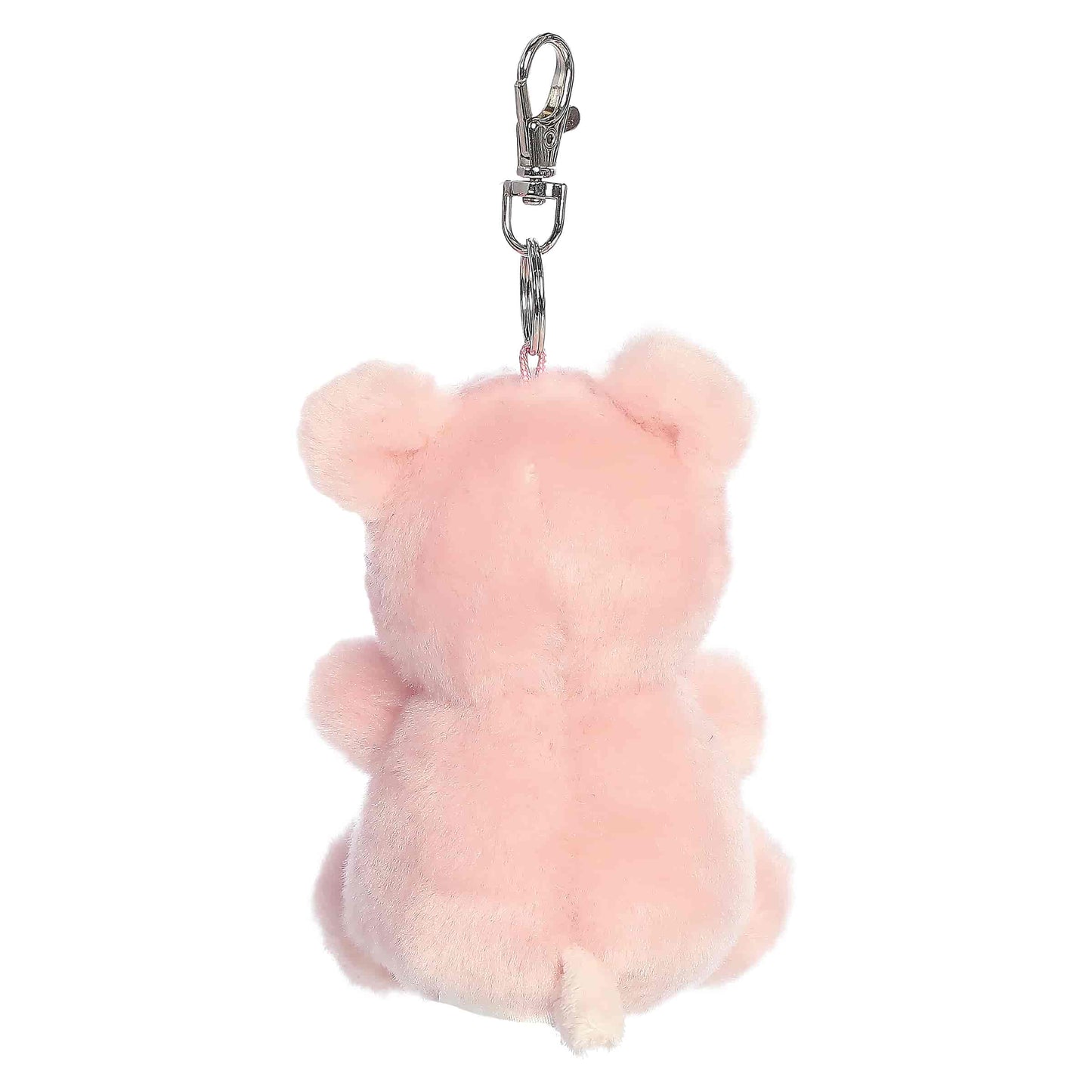Palm Pals Wizard Pig Clip-On plush featuring soft pink fur, a whimsical snout, and a metal keychain clip.