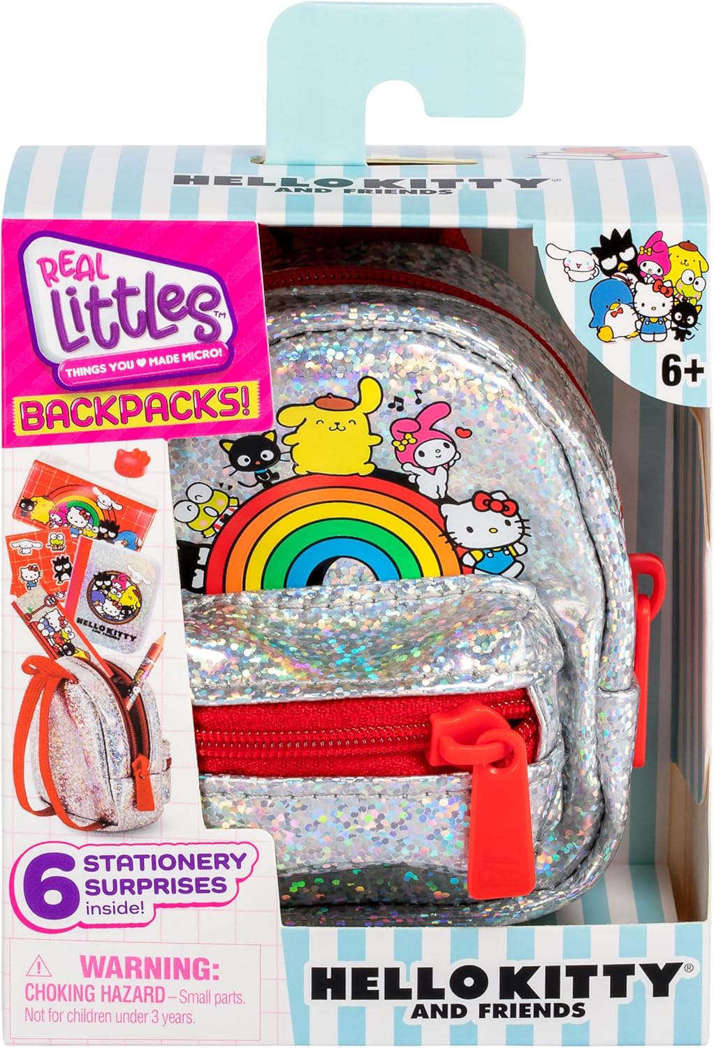 Hello Kitty backpack with stationery supplies in packaging