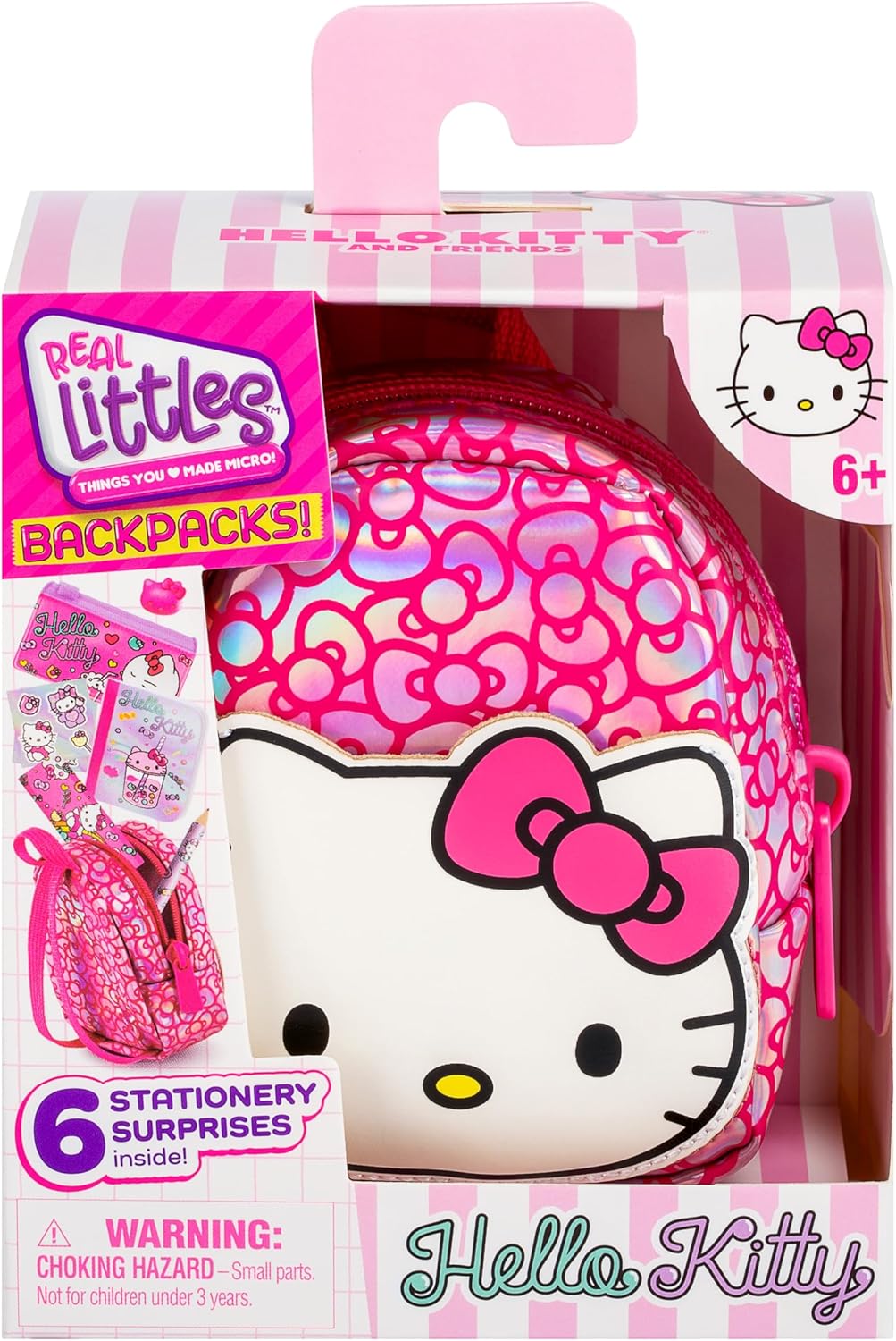 Hello Kitty backpack in packaging with stationery surprises