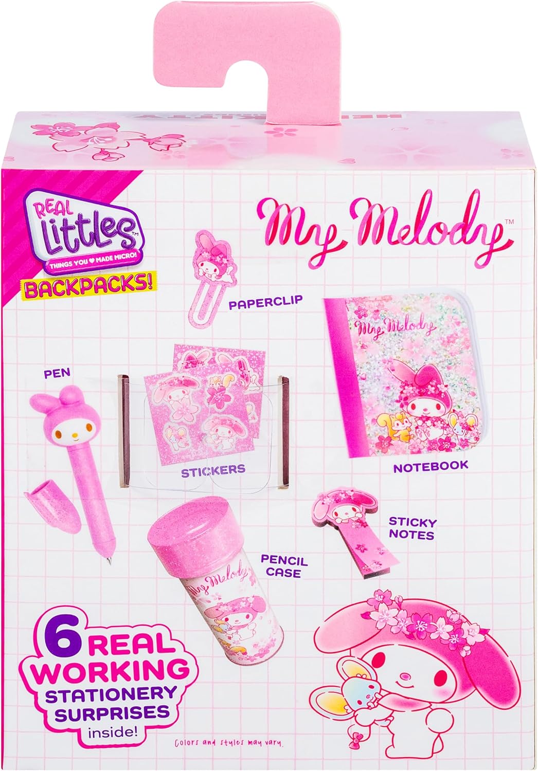 Stationery set packaging with 'My Melody' design on a white background