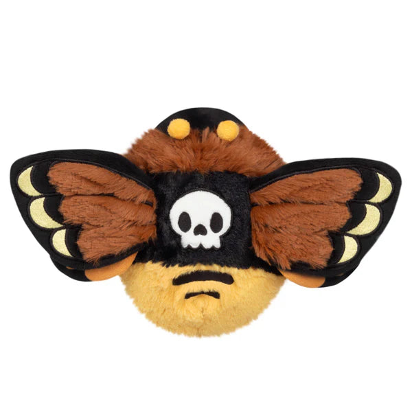 Squishable Snackers Death's-head Hawkmoth Plush toy resembling a moth with a skull design on a white background