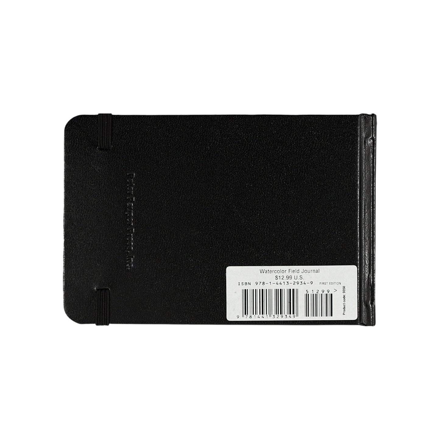 Studio Series 40-Sheet Watercolor Field Journal, a compact black hardcover sketchbook with an elastic band closure