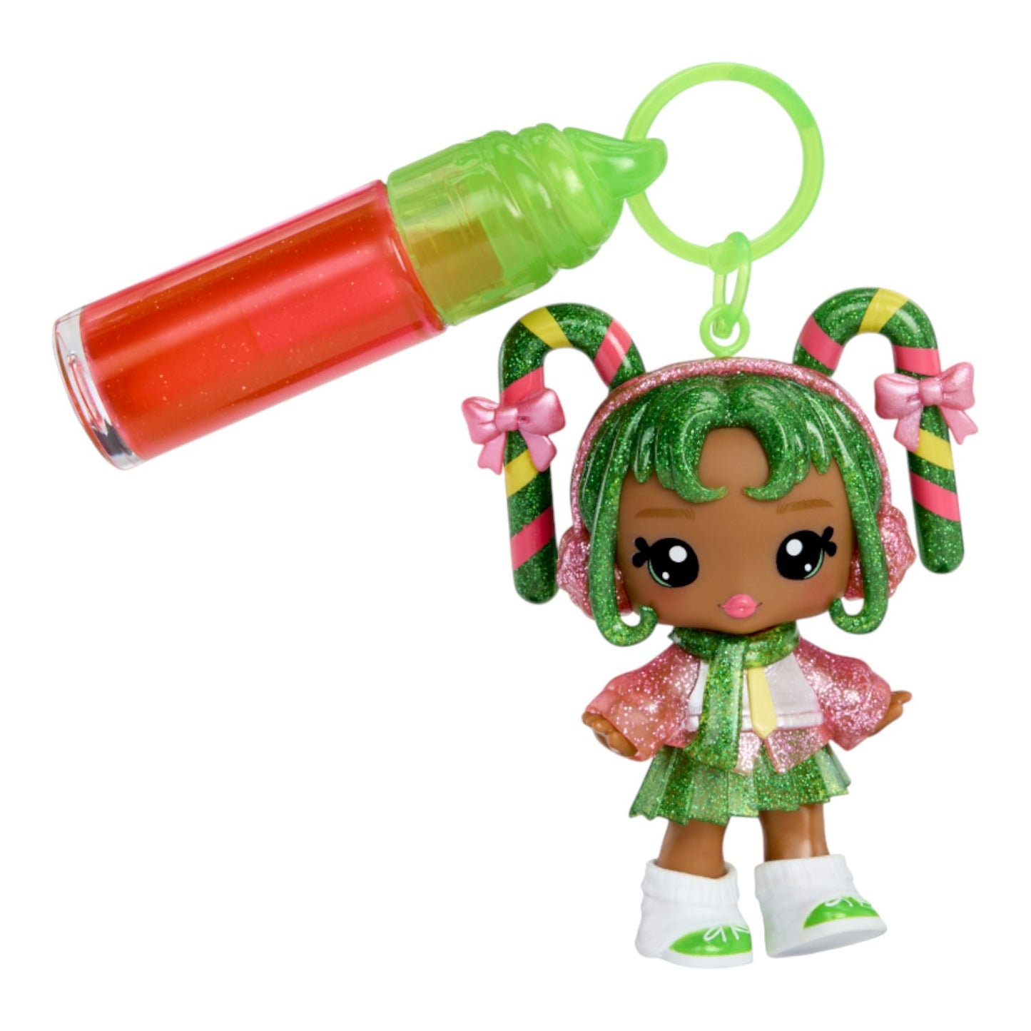 Yummiland Halle Candy Cane Holiday Lip Gloss Doll with DIY Kit