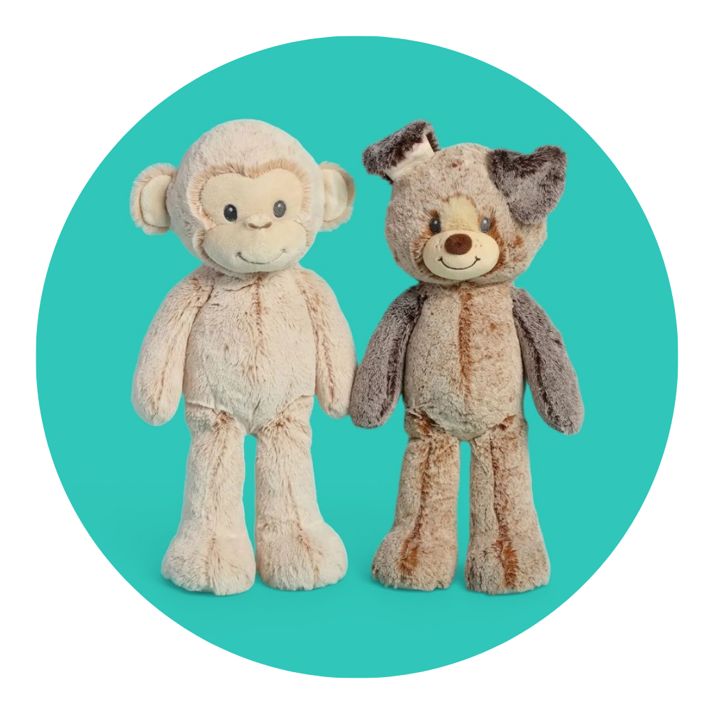Aurora World Ebba Baby Plush Collection - Grey and white soft cow and bee hive plush playsetan