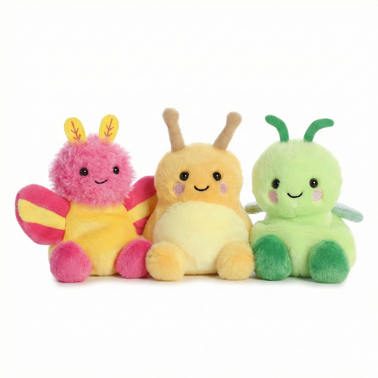 Three Palm Pals Critters Plush - Moth, Slud and Grasshopper