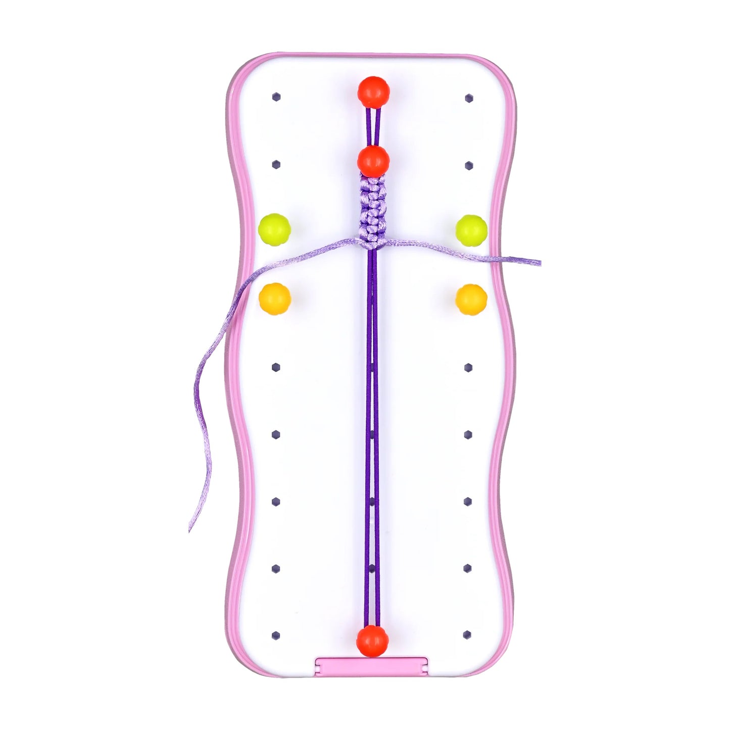 10-Bracelet Friendship Bracelet Kit, featuring a portable pink weaving loom and colorful threads for making custom bracelets