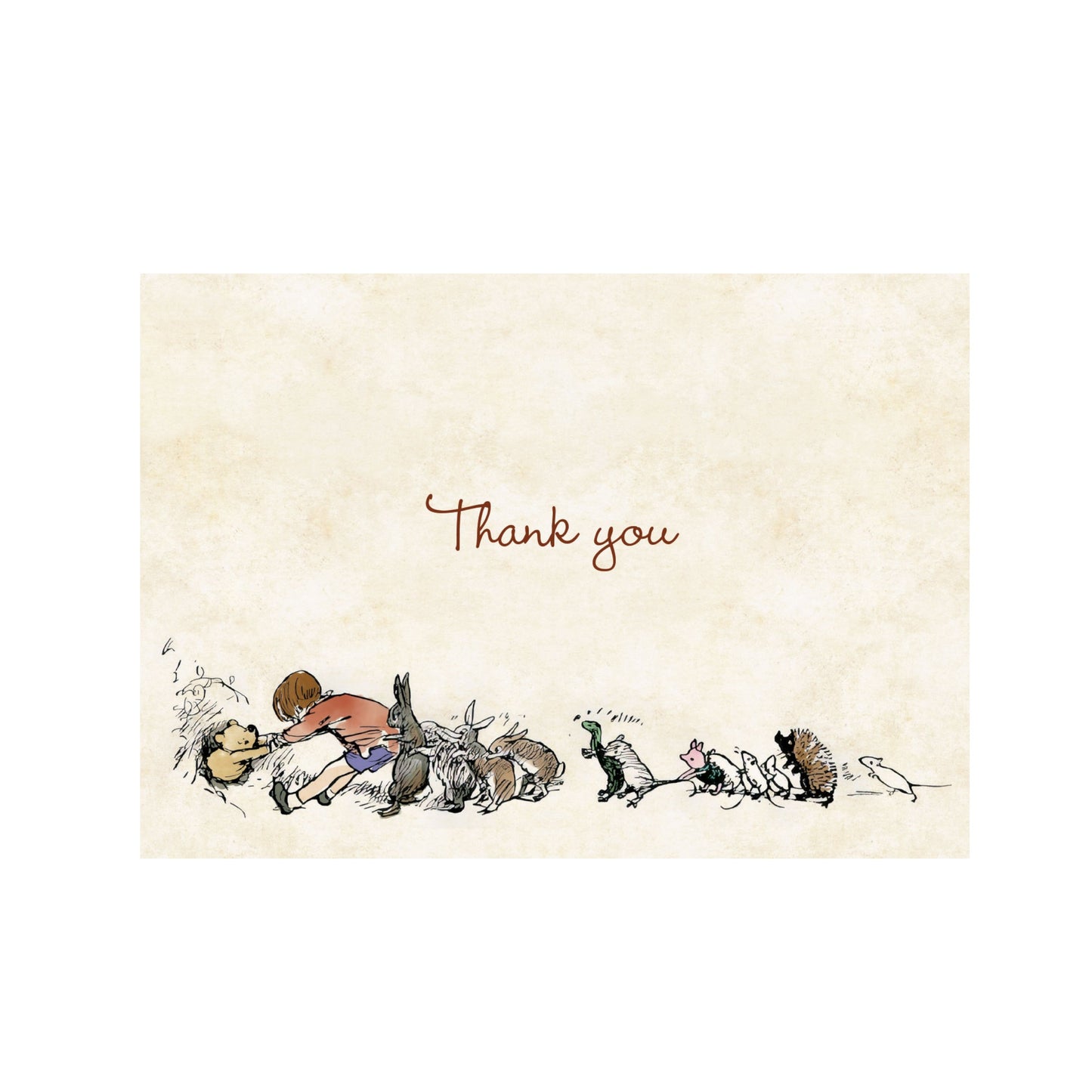 14-Count Pooh Bear Thank You Notes, featuring classic E.H. Shepard Winnie-the-Pooh illustrations with matching self-sealing envelopes