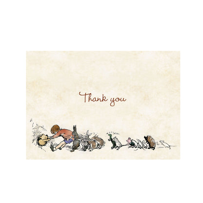 14-Count Pooh Bear Thank You Notes, featuring classic E.H. Shepard Winnie-the-Pooh illustrations with matching self-sealing envelopes