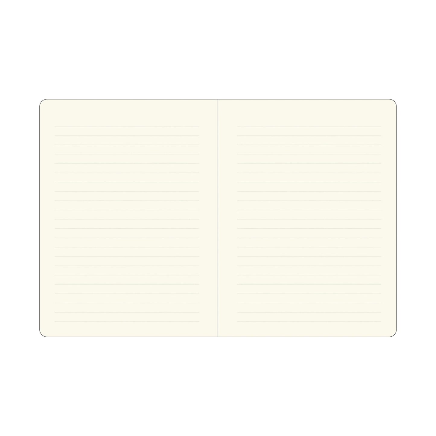 Blank white notebook with two pages on a white background