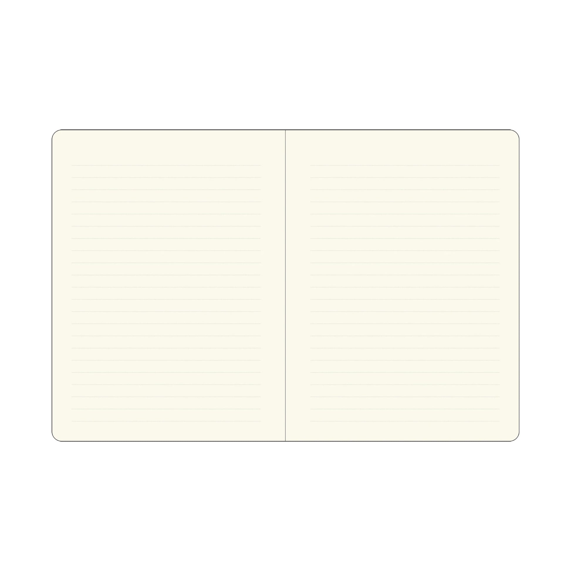 Blank white notebook with two pages on a white background