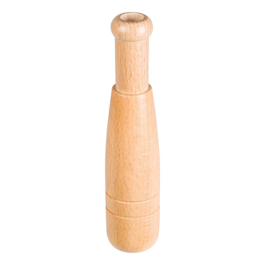 Wooden pepper grinder on a white background