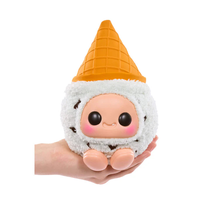 Hyojo Breyers Ice Cream Cone Series blind box collectible plush featuring cute expressive faces inside chocolate, mint chocolate chip, and strawberry ice cream designs.