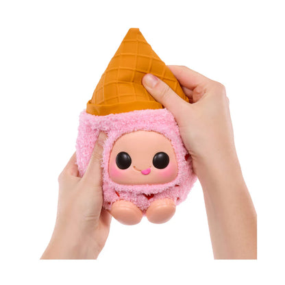Hyojo Breyers Ice Cream Cone Series blind box collectible plush featuring cute expressive faces inside chocolate, mint chocolate chip, and strawberry ice cream designs.