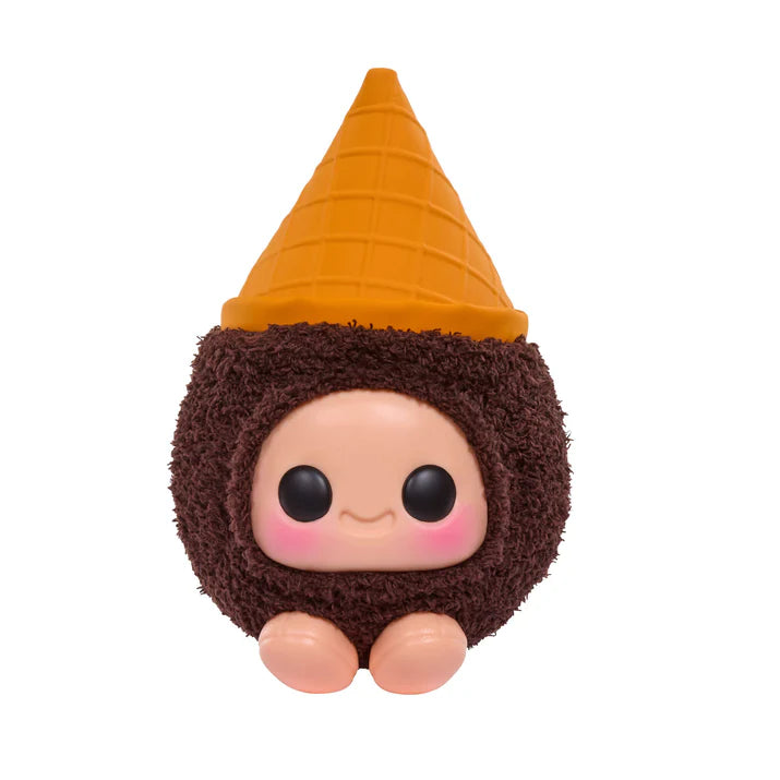 Hyojo Breyers Ice Cream Cone Series blind box collectible plush featuring cute expressive faces inside chocolate, mint chocolate chip, and strawberry ice cream designs.