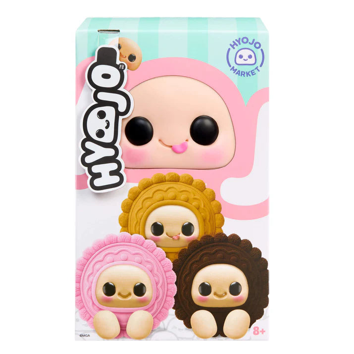 Hyojo Cookie Sandwich Series blind box collectible plush featuring cute expressive faces inside chocolate, pink, and vanilla cookie designs.